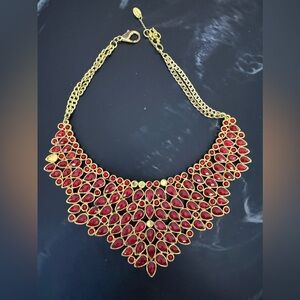 Elegant Amrita Singh Gold and Red Statement Necklace